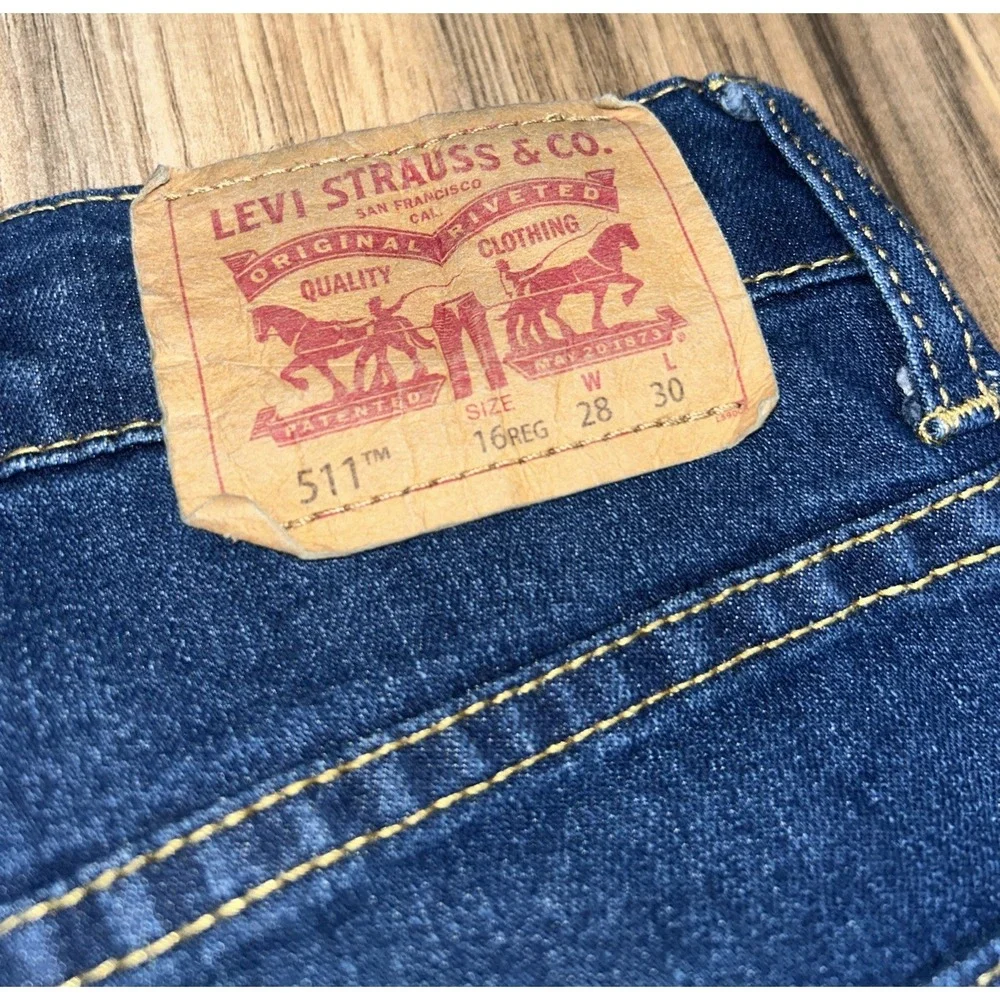 Levi's 511 Slim Dark Wash Stretch Jeans Men's Size 16 REG (28x30) - Picture 5 of 8